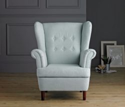 Collection - Martha - Fabric Wingback Chair - Duck Egg